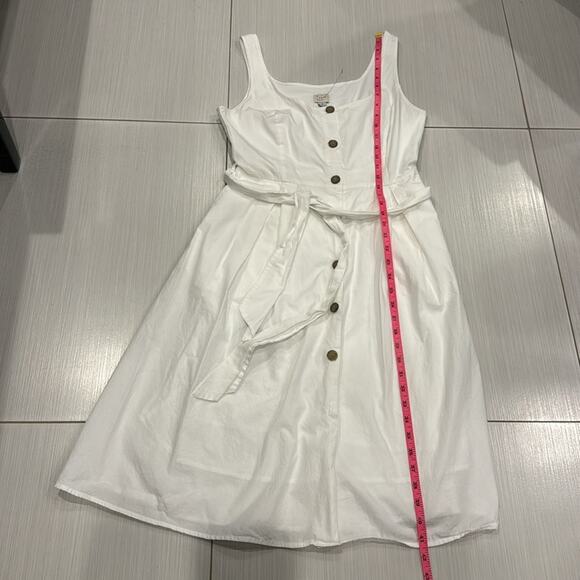 A New Day Pre loved white buttoned down lined Dress with belt and Pockets. - Picture 9 of 9